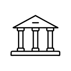 Courthouse icon in simple black line design 