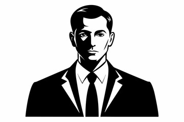 businessman line art silhouette vector illustration