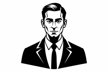 businessman line art silhouette vector illustration