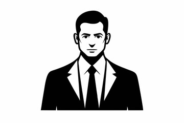 businessman line art silhouette vector illustration