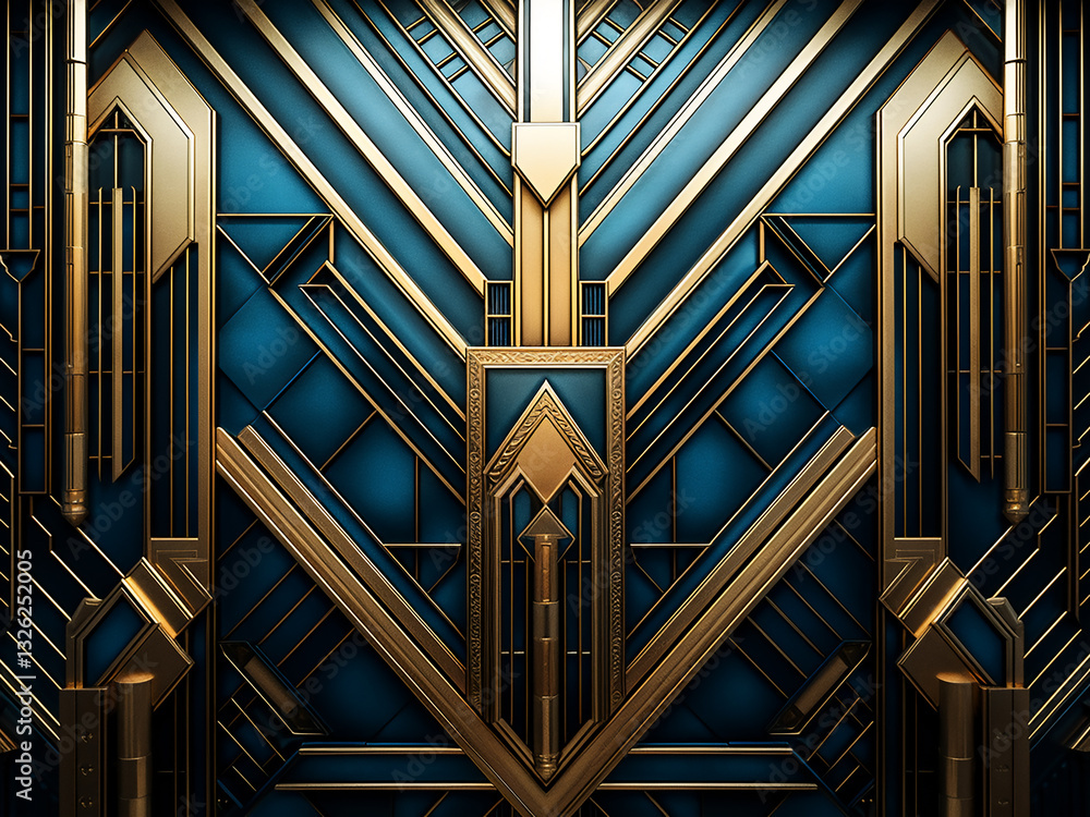 Poster art deco design with intersecting lines maintaining perfect symmetry and conveying elegance