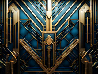 Art deco design with intersecting lines maintaining perfect symmetry and conveying elegance