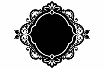 decorative vintage frame line art silhouette vector illustration
