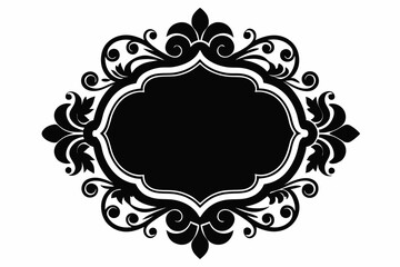 decorative vintage frame line art silhouette vector illustration