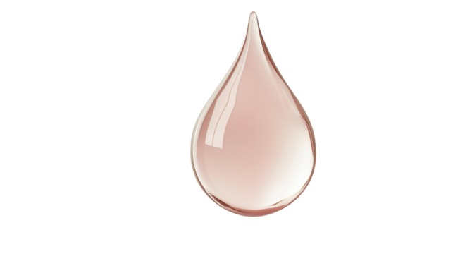 Hydrating face serum drop, clear glossy gel texture with soft light reflections, ultra-detailed, isolated on a white background 