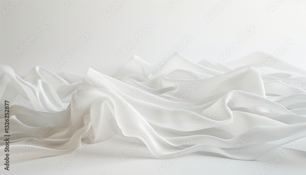 Poster white background with undulating waves, creating an abstract and calming visual effect. the gentle c