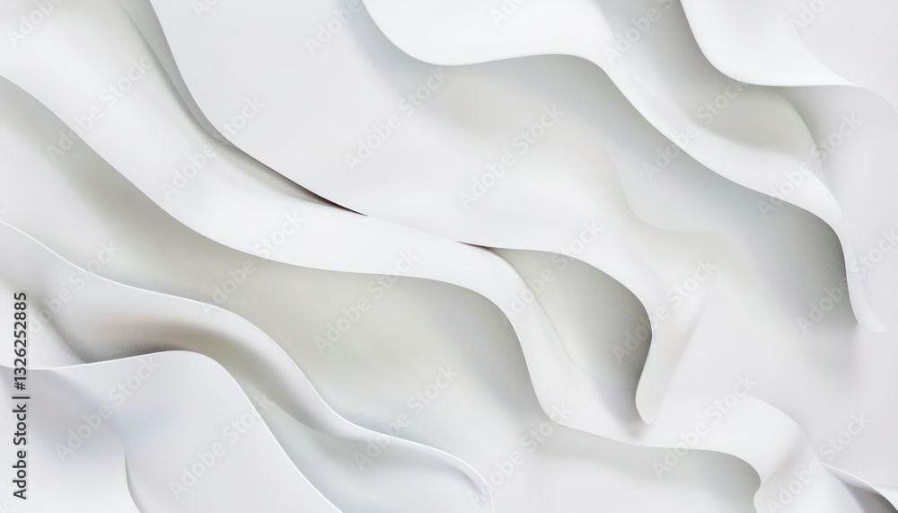 Poster white background with undulating waves, creating an abstract and calming visual effect. the gentle c