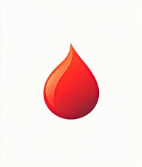 Isolated red blood drop on white background