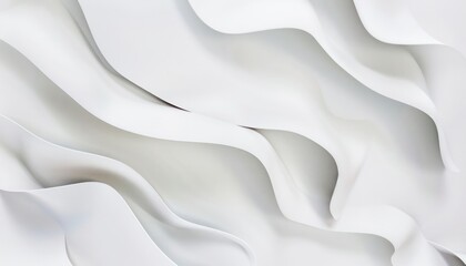 Obraz premium White background with undulating waves, creating an abstract and calming visual effect. The gentle curves of the wave patterns add movement to the smooth minimalist design