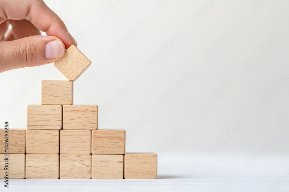 Aufkleber concept of decision making with wooden blocks for impactful strategies and choices