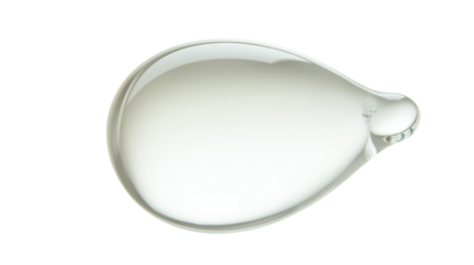 Hydrating face serum drop, clear glossy gel texture with soft light reflections, ultra-detailed, isolated on a white background 