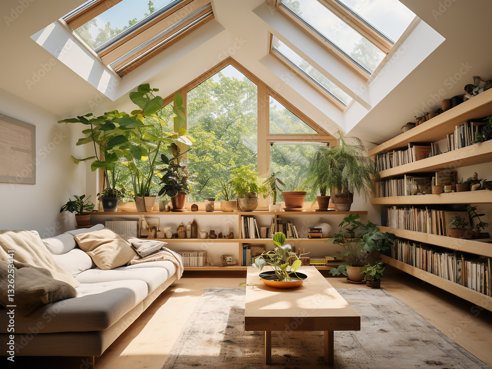 Poster clever attic conversion using smart windows and skylights to maximize light and space