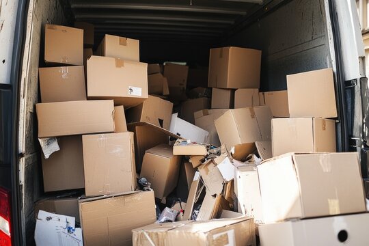 Chaotic Load: Disordered Boxes Inside a Removal Van Ready for Moving