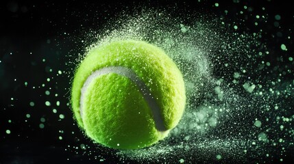 Dynamic Bounce of a Tennis Sphere on a Dark Canvas