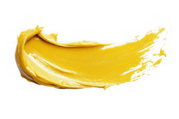 Dijon mustard smear isolate on PNG transparent background.