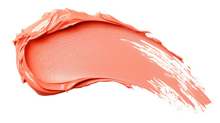 Fototapeta premium CC cream smear, light peach undertone with color-correcting pigments, creamy and hydrating texture, high-definition detail, isolated on white