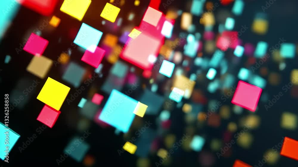 Aufkleber colorful computer code and data flying in a vibrant digital landscape, showcasing movement and energ