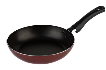 New frying pan with non-stick coating and durable black handle.