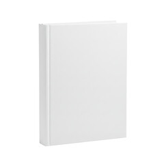 Blank White Hardcover Book Standing Upright with Clean Minimalist Design for Mockup, , template design, isolated on a transparent background. PNG, cutout, or clipping path.