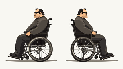 Illustration of a man in a wheelchair.