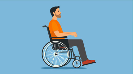 Fototapeta premium Illustration of a man in a wheelchair.