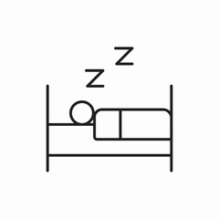 Sleep bed rest relaxation icon vector sign