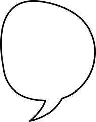 White speech bubble in flat design, chatting box, message box icon. Balloon doodle style of thinking sign symbol. Speech bubble isolated on background.