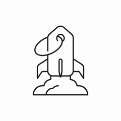 Startup rocket launch business icon vector sign