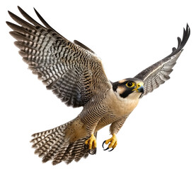 Peregrine Falcon Soaring, Majestic Bird of Prey in Action