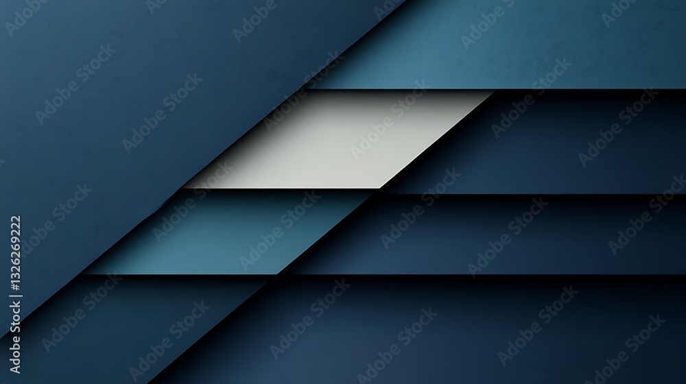 Poster overlapping layers design in shades of blue and gray abstract background