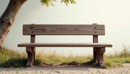 Naklejka premium Rustic wooden bench, shallow depth of field, white background , crack, rustic, macro