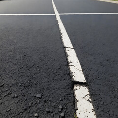 Fototapeta premium Asphalt with White Road Line Markings