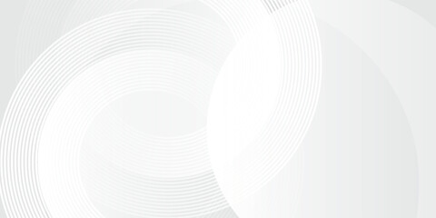 White geometric abstract background overlap layer on bright space with lines effect decoration. Modern graphic design element circles style concept  modern