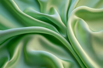 Obraz premium Luxurious green silk fabric drape with shadows. AI generated