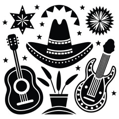 Cinco de Mayo day vector illustration icon elements symbols