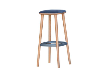 wooden bar stool isolated on white background. modern interior