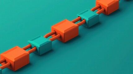 Blockchain technology network securing financial transactions representing financial innovation and security