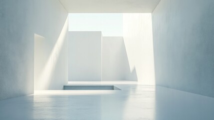 A white room with a window and a wall