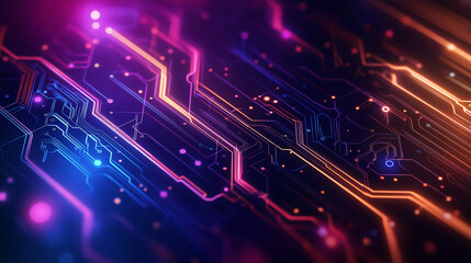 Abstract Futuristic Circuit Artwork Signifying Innovation and Tech Evolution