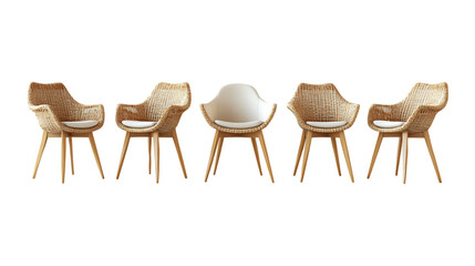 Pack of Chair Set Against Transparent Background for Interior Design, Furniture Branding, or Home Decor Concepts
