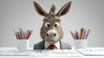 Doing business stupidly, without brains and intelligence, like a stupid donkey.
