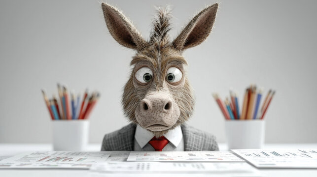 Doing business stupidly, without brains and intelligence, like a stupid donkey.