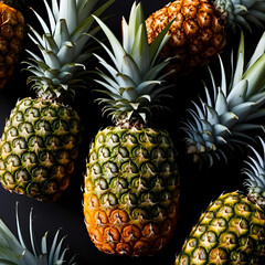 pineapple on black background