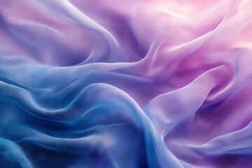 Obraz premium Colorful fabric drapes with soft waves and gradients in a serene blend of purple and blue tones