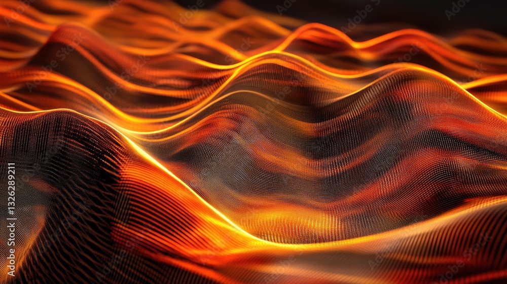 Poster an abstract digital wave pattern symbolizing ai-driven business automation and innovation.