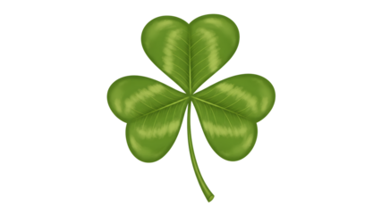 green three leaf clover isolated on transparent background Generative Ai.
