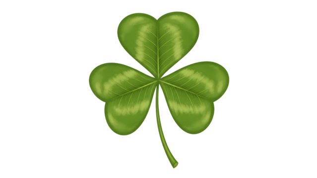 green three leaf clover isolated on transparent background Generative Ai.
