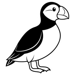 One-Line Puffin Vector Illustration