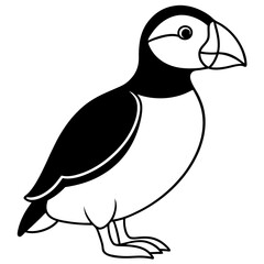 One-Line Puffin Vector Illustration