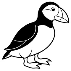 One-Line Puffin Vector Illustration